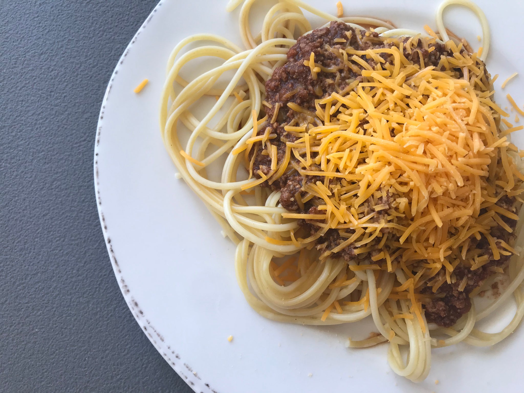 Cincinnati Chili Over Spaghetti