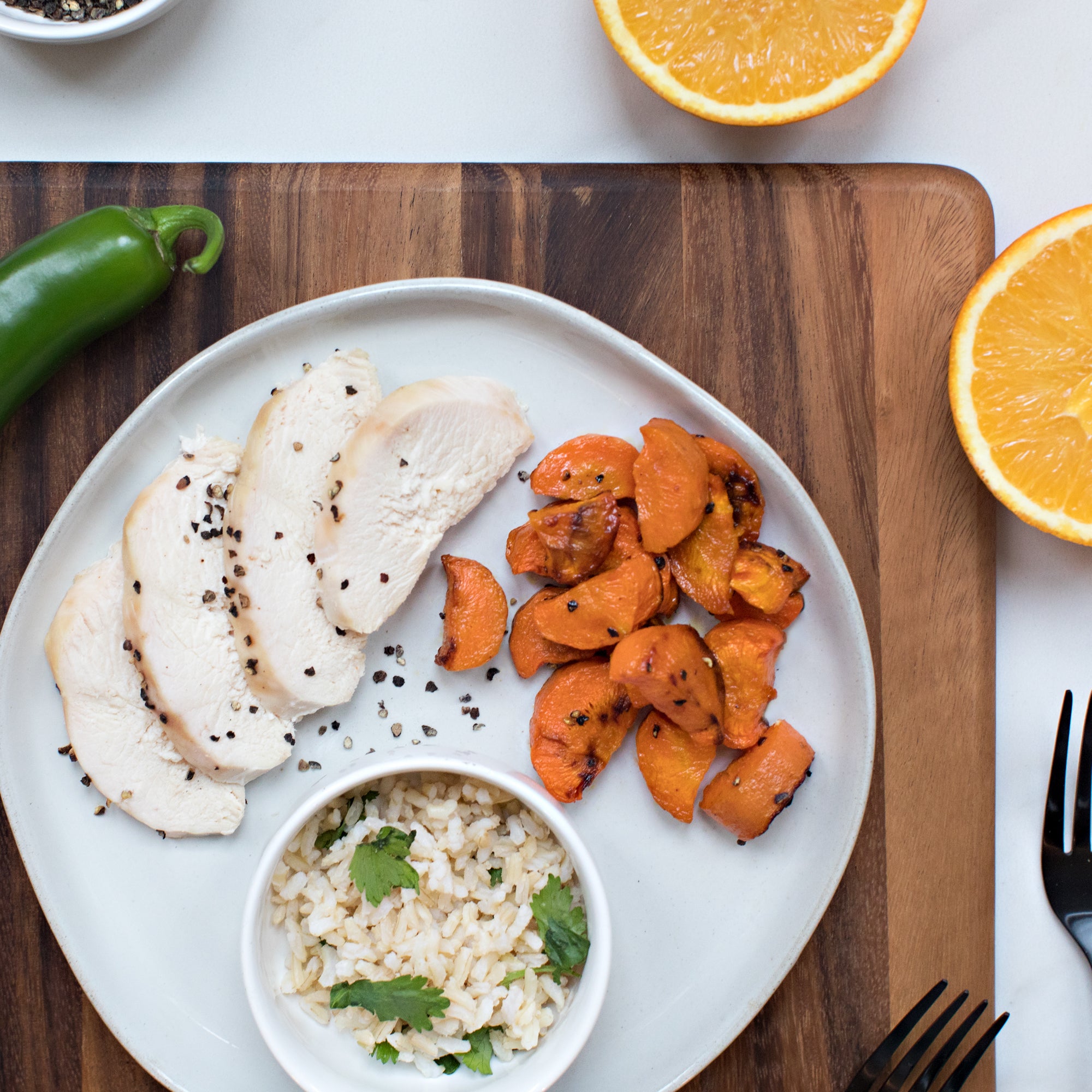 Orange Jalapeño Chicken or Tofu