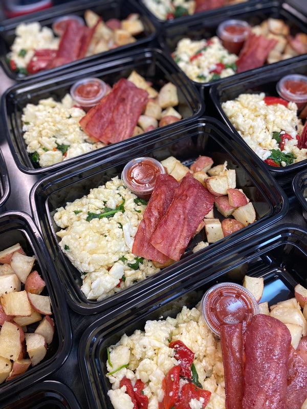 Breakfast - Spinach and Red Pepper Scramble