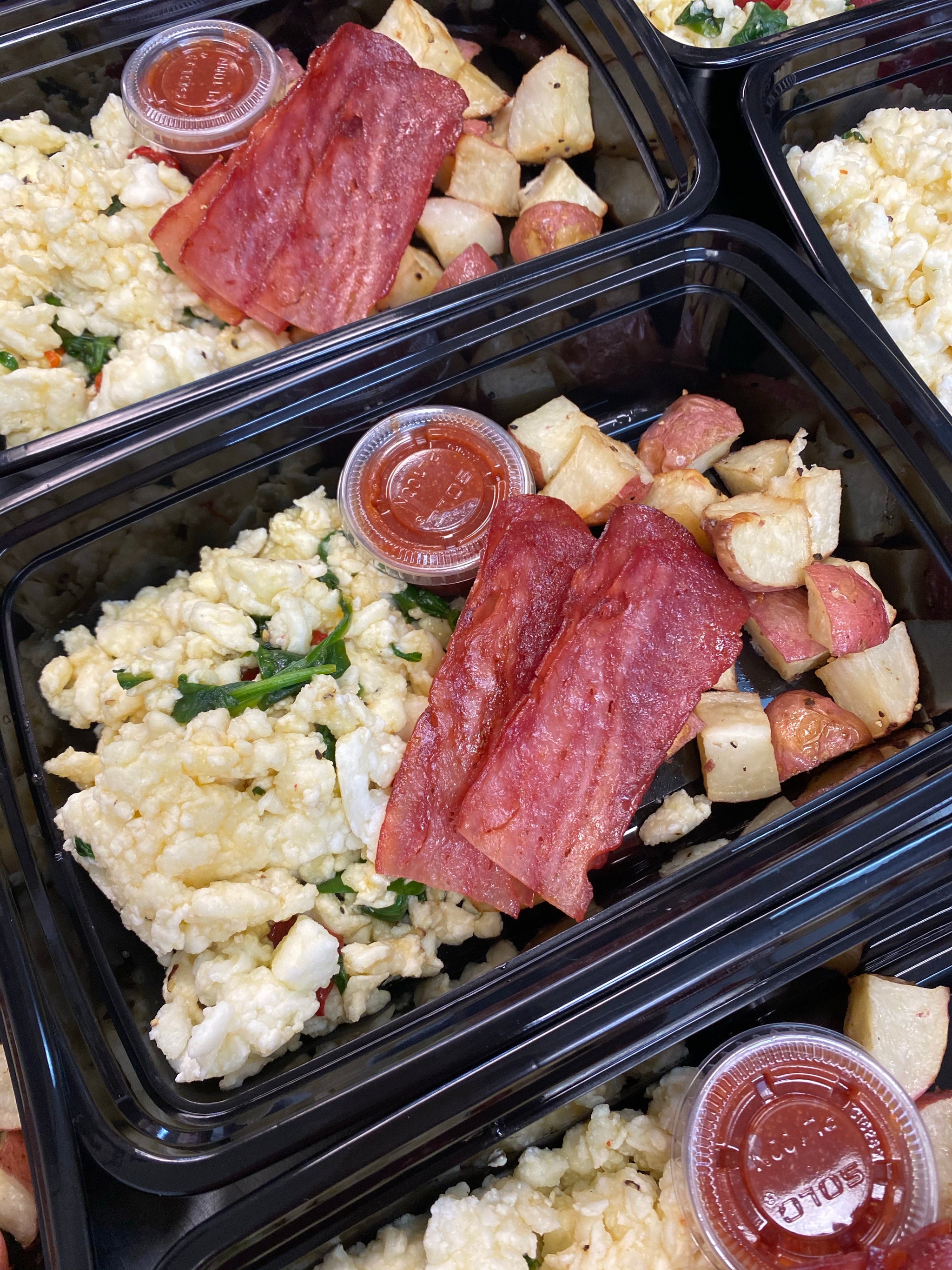 Breakfast - Spinach and Red Pepper Scramble